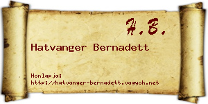 Hatvanger Bernadett névjegykártya