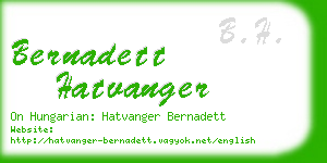 bernadett hatvanger business card